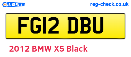 FG12DBU are the vehicle registration plates.