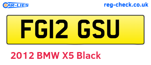 FG12GSU are the vehicle registration plates.