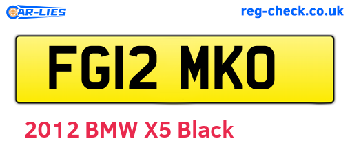 FG12MKO are the vehicle registration plates.