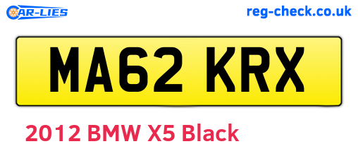 MA62KRX are the vehicle registration plates.