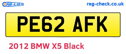 PE62AFK are the vehicle registration plates.
