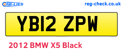 YB12ZPW are the vehicle registration plates.