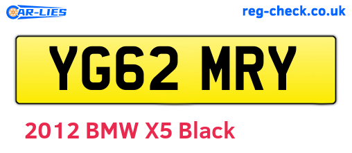 YG62MRY are the vehicle registration plates.