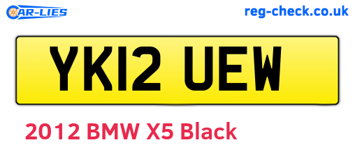 YK12UEW are the vehicle registration plates.