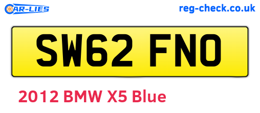 SW62FNO are the vehicle registration plates.