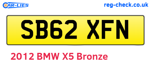 SB62XFN are the vehicle registration plates.