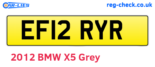 EF12RYR are the vehicle registration plates.