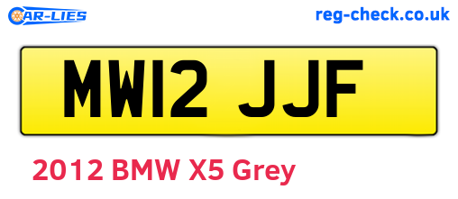 MW12JJF are the vehicle registration plates.