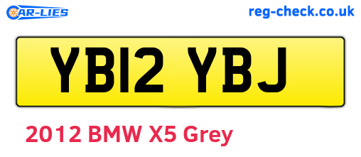 YB12YBJ are the vehicle registration plates.