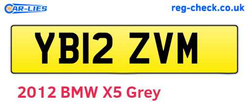 YB12ZVM are the vehicle registration plates.