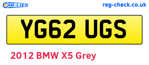 YG62UGS are the vehicle registration plates.