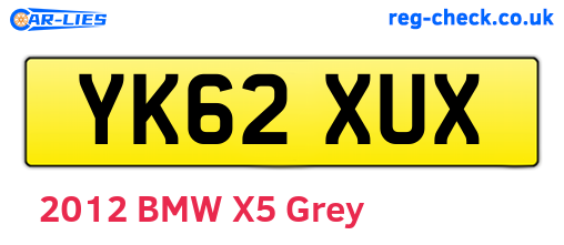 YK62XUX are the vehicle registration plates.