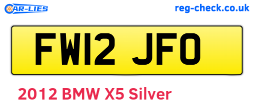 FW12JFO are the vehicle registration plates.