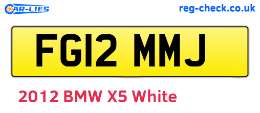 FG12MMJ are the vehicle registration plates.
