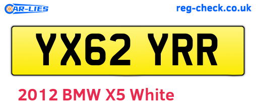 YX62YRR are the vehicle registration plates.