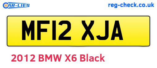 MF12XJA are the vehicle registration plates.