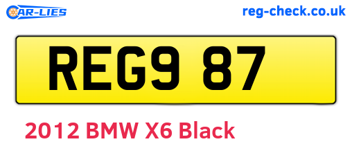 REG987 are the vehicle registration plates.