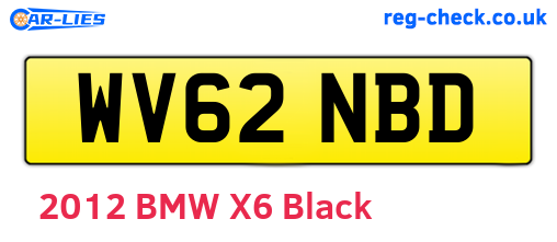 WV62NBD are the vehicle registration plates.
