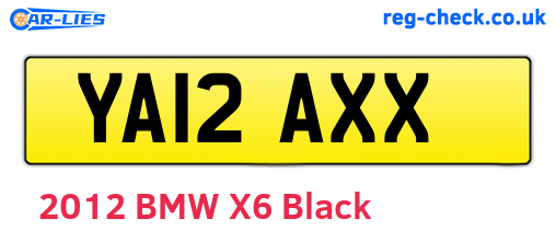 YA12AXX are the vehicle registration plates.