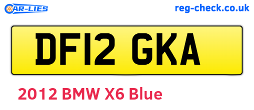 DF12GKA are the vehicle registration plates.