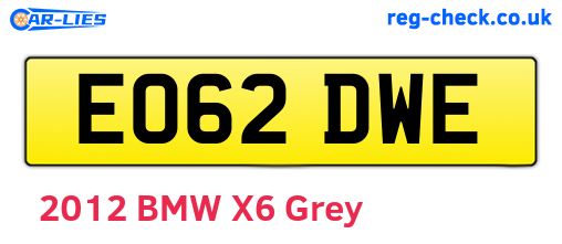 EO62DWE are the vehicle registration plates.