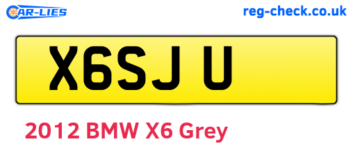 X6SJU are the vehicle registration plates.