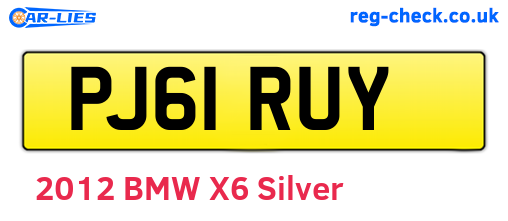 PJ61RUY are the vehicle registration plates.