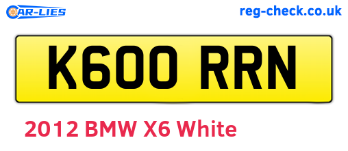 K600RRN are the vehicle registration plates.