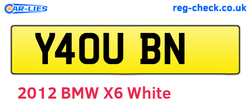 Y40UBN are the vehicle registration plates.