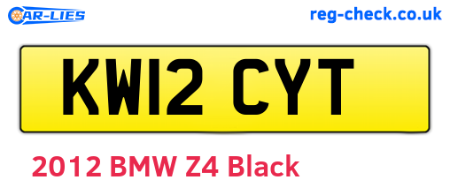 KW12CYT are the vehicle registration plates.