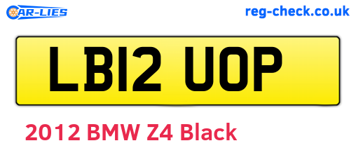 LB12UOP are the vehicle registration plates.
