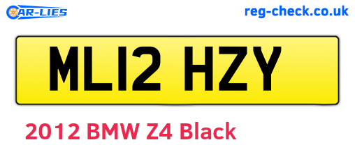 ML12HZY are the vehicle registration plates.