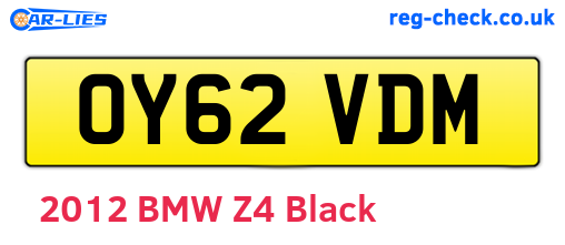 OY62VDM are the vehicle registration plates.