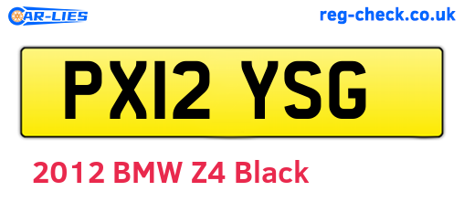 PX12YSG are the vehicle registration plates.