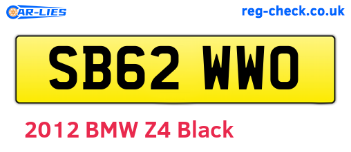 SB62WWO are the vehicle registration plates.