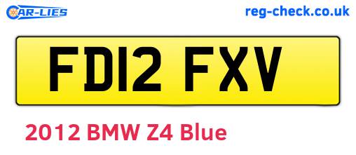 FD12FXV are the vehicle registration plates.