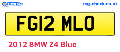 FG12MLO are the vehicle registration plates.