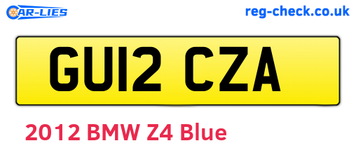 GU12CZA are the vehicle registration plates.