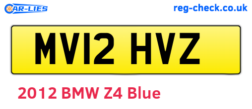 MV12HVZ are the vehicle registration plates.