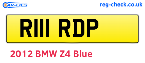 R111RDP are the vehicle registration plates.
