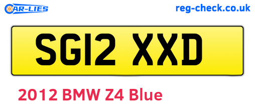 SG12XXD are the vehicle registration plates.
