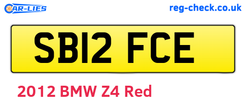 SB12FCE are the vehicle registration plates.