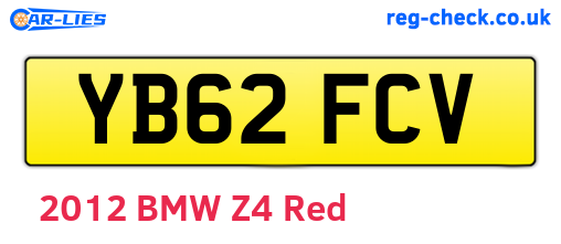 YB62FCV are the vehicle registration plates.