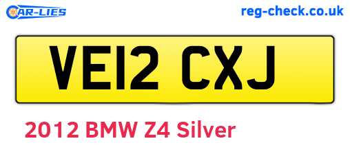 VE12CXJ are the vehicle registration plates.