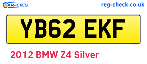 YB62EKF are the vehicle registration plates.