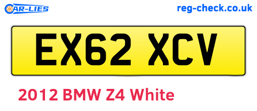 EX62XCV are the vehicle registration plates.