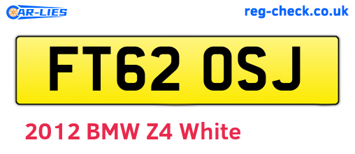 FT62OSJ are the vehicle registration plates.