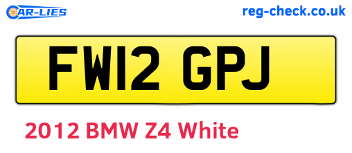FW12GPJ are the vehicle registration plates.
