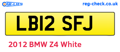 LB12SFJ are the vehicle registration plates.