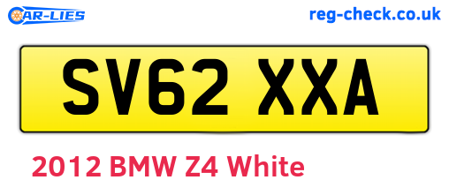 SV62XXA are the vehicle registration plates.